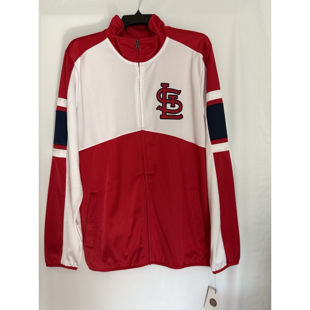 New St. Louis Cardinals Track Jacket Mens Medium Red GIII Carl Banks Full Zip